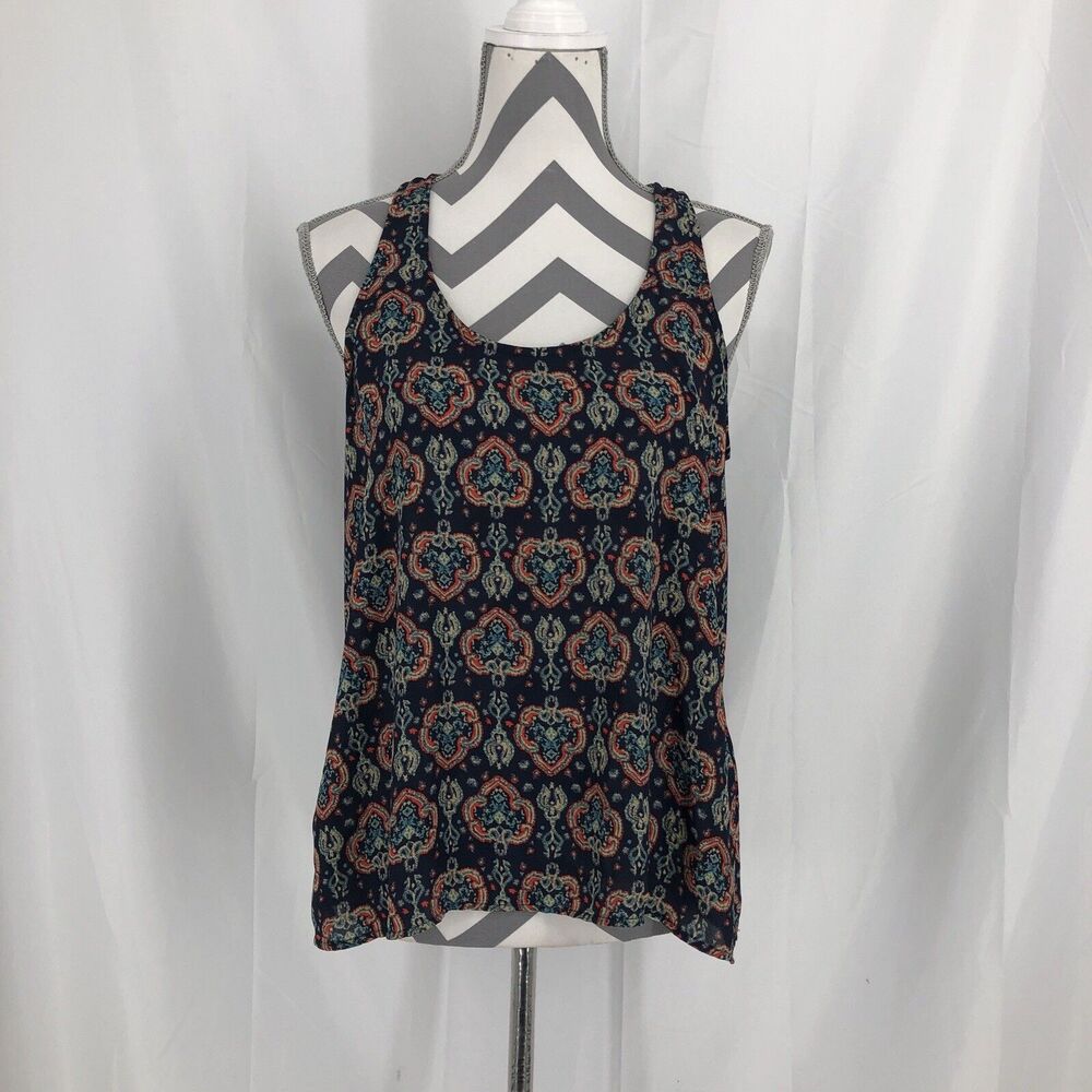 Hollister Tank Top Geometric Design Racer Back Size Medium
